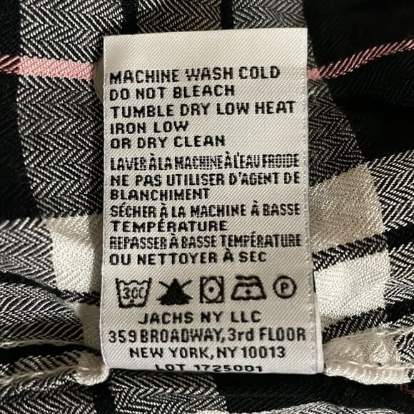 JACHS Girlfriend Capped Sleeve Plaid Shirt Size Small - Picture 10 of 10